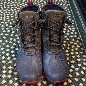 Sperry Navy and Red Waterproof Boots